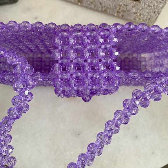Adorable Purple Beaded Purse - Picture 4 of 7